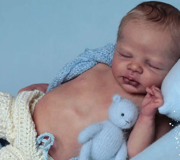 NPK 16-Zoll-Reborn-Puppenbausatz Zendric lebensechte schlafende unfertige Puppenteile für Neugeborene mit Körper