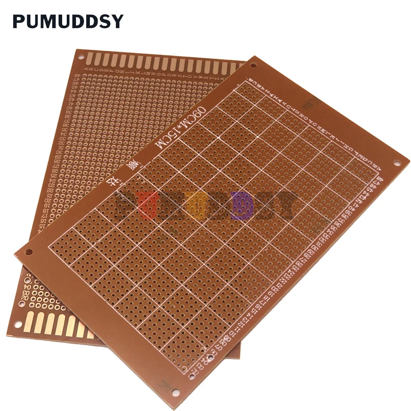 2piece 9x15 9*15cm Single Side Prototype PCB Universal Board Experimental Bakelite Copper Plate Circuirt Board yellow