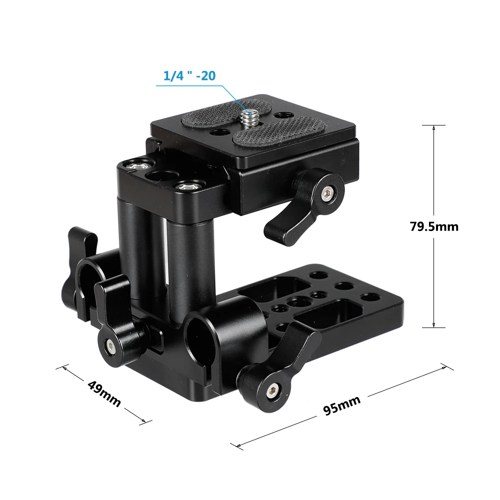 HDRIG ARCA Swiss Style QR Mount Base With Tripod Baseplate & 15mm LWS Rod Clamp