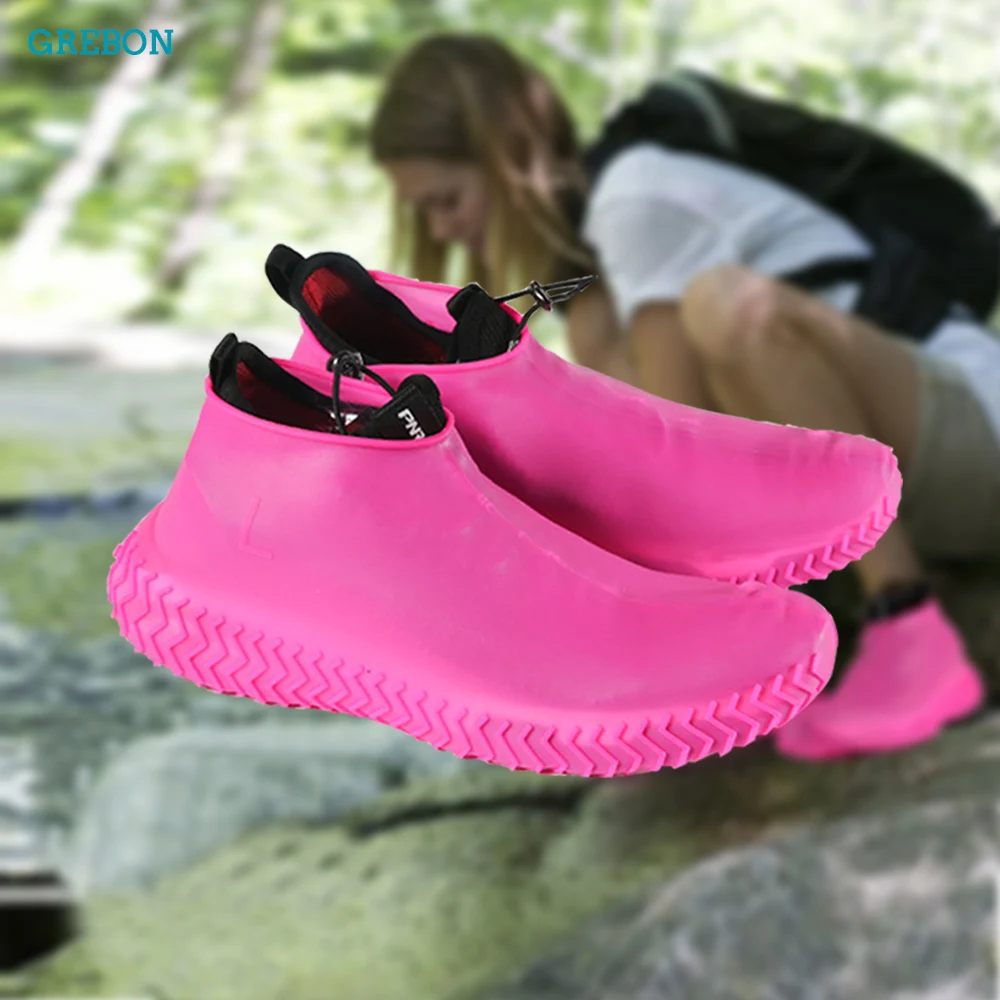 Waterproof Silicone Shoes Cover Disposable Overshoes Reusable Outdoor Rain Boot Protector Unisex Rubber Case Anti Slip 1 Pair