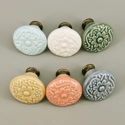 1 Piece Rural Ceramic Drawer Knob Cabinet Cupboard Dresser Rustico Kitchen Furniture Door Pull Handle Home Decoration