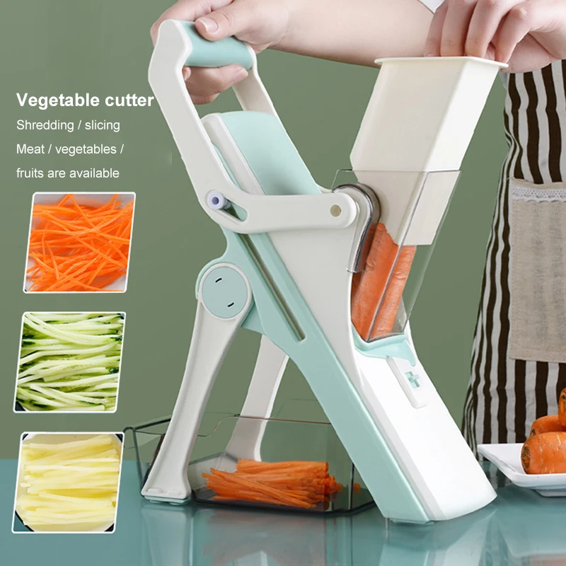 5 in 1 Vegetable  Cutter Manual Food Chopper Fruit Potato Cucumber Carrot Meat Slicer Professional Shredder Vegetable  Grater