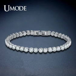 UMODE New Women Fashion Bracelets Luxury Round Cubic Zirconia Bracelet for Women Wedding Jewelry Gifts UB0175A