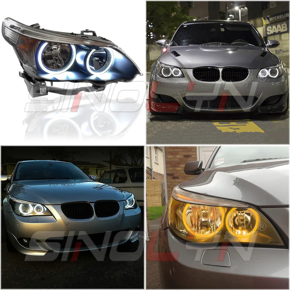 Sinolyn LED Angel Eyes For BMW E60 E61 520i 525i 530i 540i 545i 550i M5 Switchback Halo Rings Car Accessories Automotive Goods