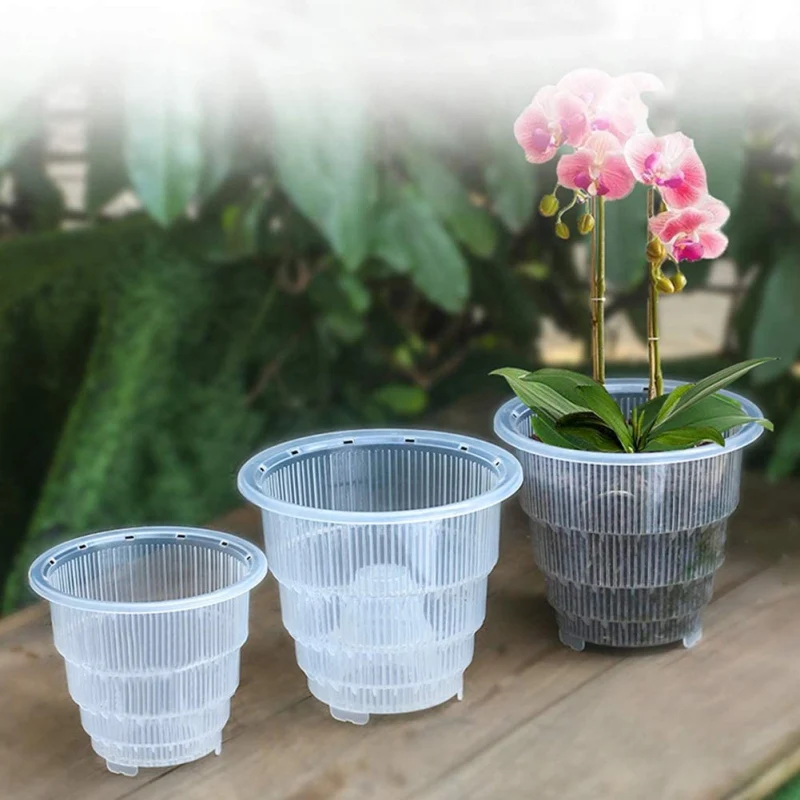 10/12/15cm Root Control Transparent Flower Pot For Phalaenopsis Orchid Cattleya Planting With Stomata Flower Pot For Home Decor