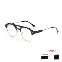 Mimiyou Alloy Round Glasses Frame Women Anti Blue Light Optical Eyewear Men Eyeglasses Frame Clear UV400 Computer Glasses
