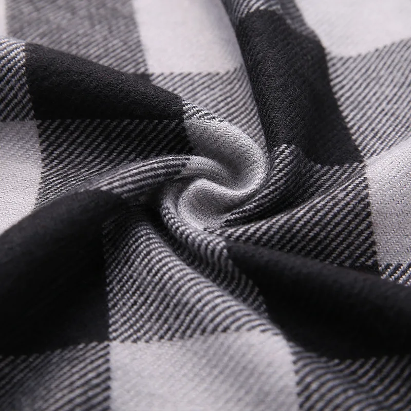 Bufanda a cuadros de invierno de marca de lujo para hombre, chales cálidos de Cachemira para mujer, bufandas informales con borlas, bufanda de