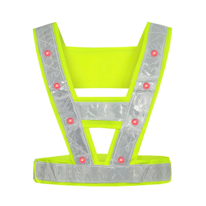 Veiligheid Led Vest Reflecterende Led Vest Veiligheid Vest Led Verlichting Fluorescerende Gele Vest Met Led Lampen Gratis Verzending