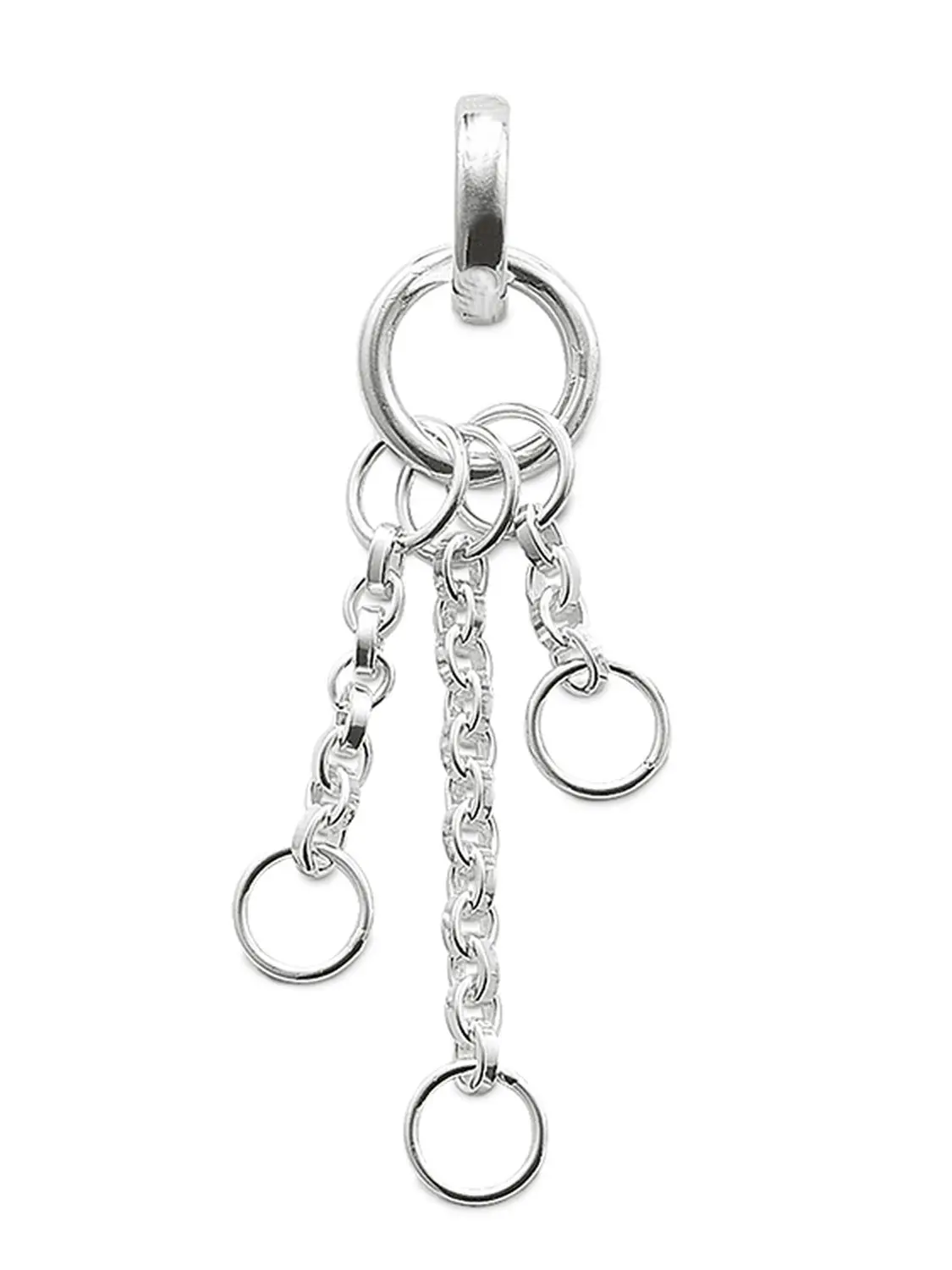 Srebrne zwisające trzy zawieszki Curb Charms Carriers 925 Sterling Silver Fit naszyjnik, Europa Glam biżuteria Soul prezent dla kobiet — zdjęcie 2