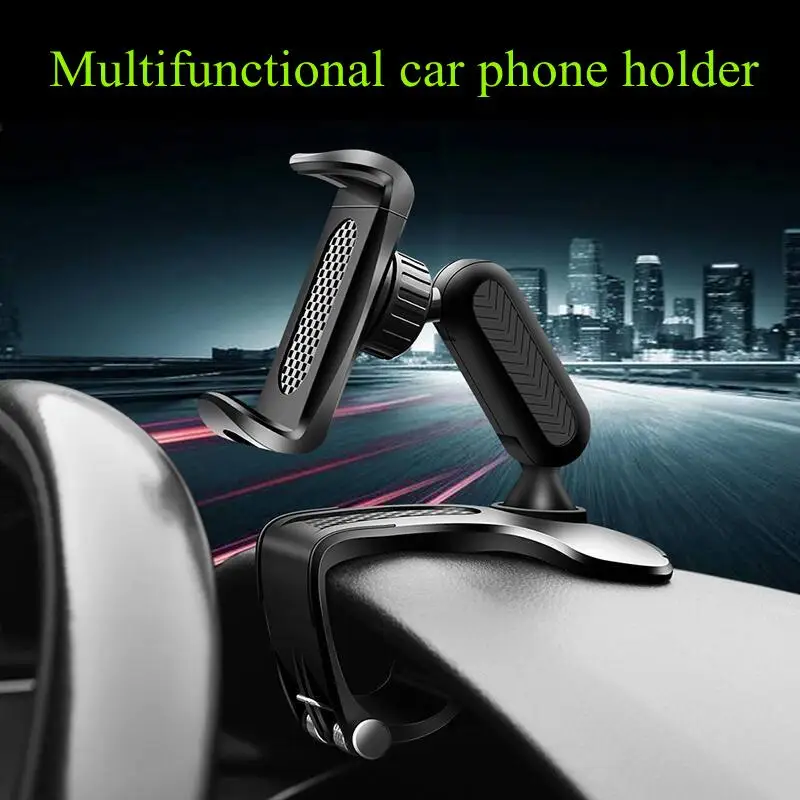 Car Phone Holder Dash Board Mount Instrument Clip Rearview Mirror Stand Multifunction Rotatable Auto Bracket for Xiaomi IPhone