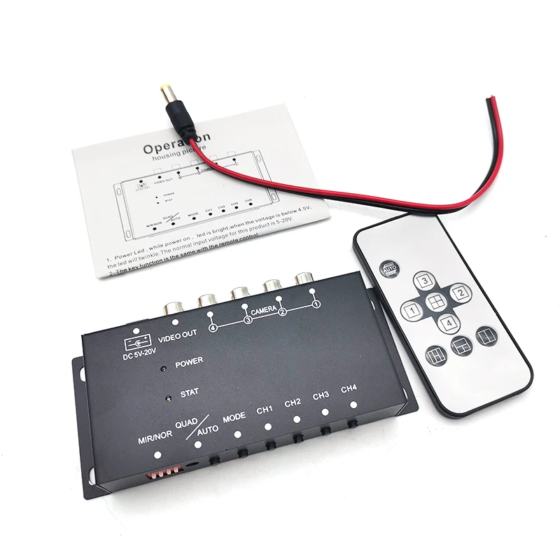 4-Wayด้านหน้า/ด้านหลัง/ขวา/ซ้ายที่จอดรถกล้องVideo Switchรวมกล่องควบคุม