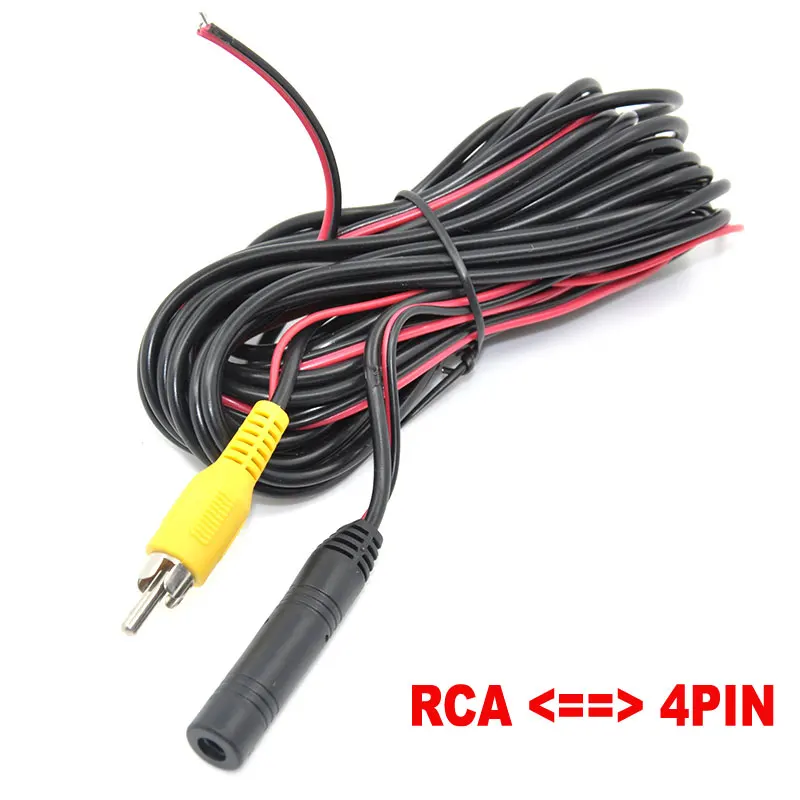 

6 Meters RCA-4PIN Or RCA-RCA Video Cable For Car Parking Rearview Rear View Camera Connect Car Monitor DVD Trigger Cable