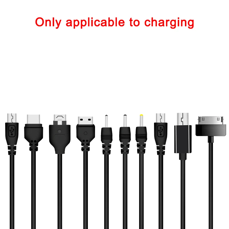 1pc 10 in 1 USB Cable Universal Portable USB Data Cable For Cell Phone Fast Charging Mobile Phone One Drag 10 USB Charging Cable