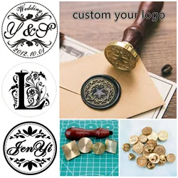 Custom Logo Wax Seal Stamp Wedding Birthday Personalized Image Seal Retro Stamp Customize Design Name Sealing Craft Supplies