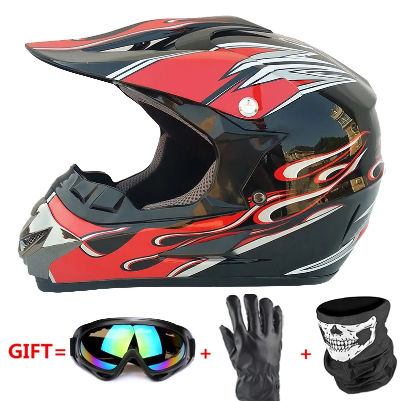 

Motorcycle Helmet Red Casco Moto Off Road Helmet ATV Dirt Bike Downhill MTB Capacete Moto Glasses Motocross Helmet Casco Moto