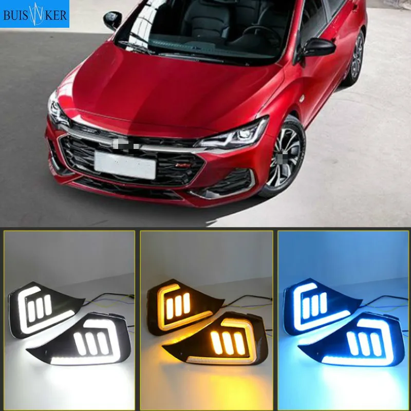 

2PCS DRL For Chevrolet Monza RS 2019 2020 LED Daytime Running Lights Fog Lamp Yellow Turn Signal Lamp