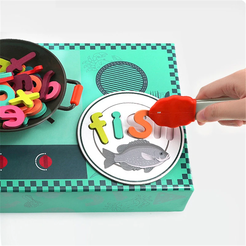 Children Kitchen Toys Set Simulation Food Pretend Play Letter Puzzle  Cognitive Cooking Play House Kitchen Accessories Kids Cook