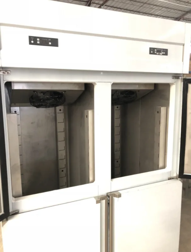 4 Door 2 temperature 2~8 -12～-18 Vertical Cold Freezer Refrigerator Kitchen Cabinet Showcases Stainless Steel Freezer