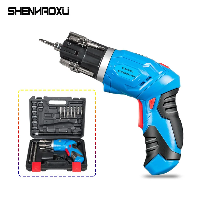 

Cordless Electric Screwdriver 4v Power Tool 1300mah Lithium Battery Rechargeable Multi-function Mini Drill LED WIth 45PCS Bits