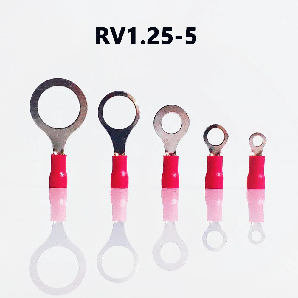 SV1.25 RED color Spade insulated terminal Connector suit 0.5-1.5 Cable Wire Connector cable Crimp Terminal 100PCS/Pack terminal