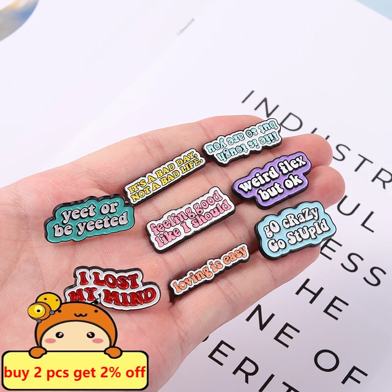 Sticker Series Enamel Pin Life Is Tough But So Are You Encourage Lapel Brooches Metal Badge Hat Bag Gifts Jewelry Drop Shipping