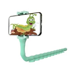 Wonderlife Caterpillar Lazy Bracket Mobile Phone Holder Worm Flexible Phone Suction Cup Stand for Home Wall Desktop Random color