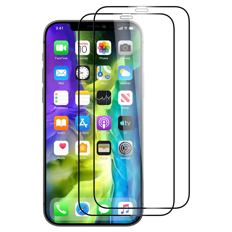 Full Cover Tempered Glass On For iPhone 12 Mini Pro ProMax Screen Protector Glass Soft Edge Film Case Mobile Phone Accessories