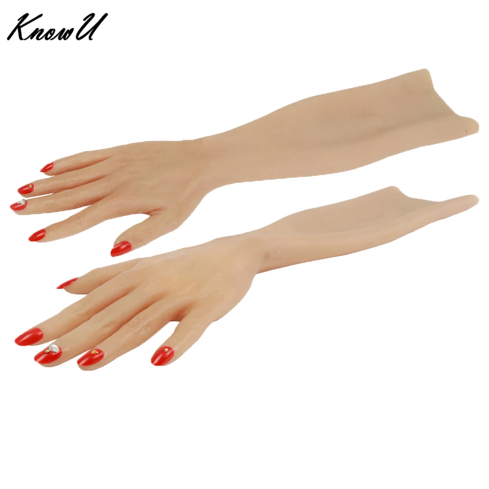 KnowU Crossdress Silicone Femaleskin Gloves Sleeves Highly Simulated Skin Artificial Arm Cover Scars crossdresser transgender