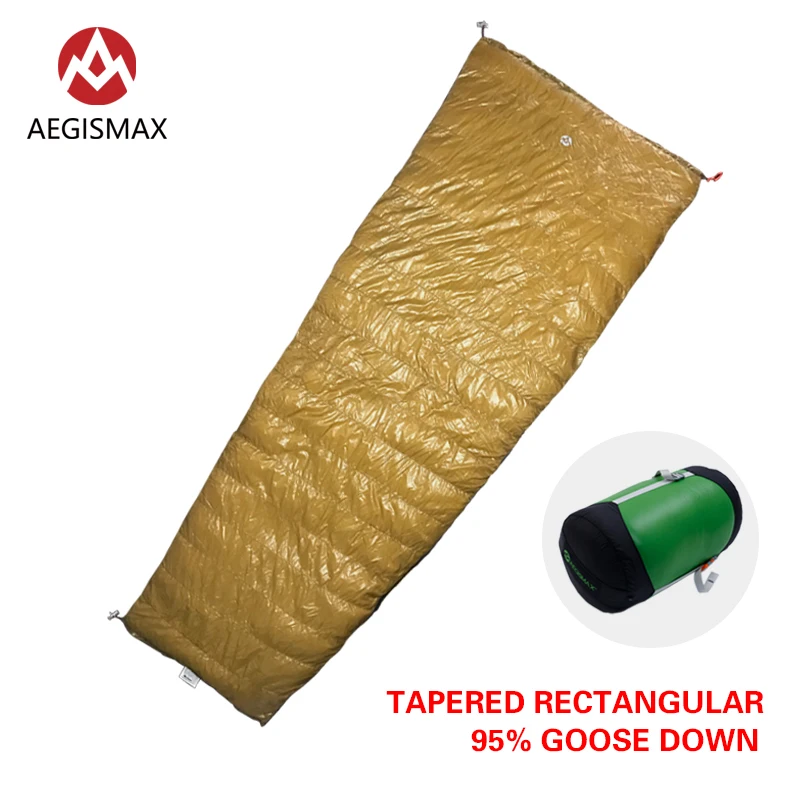 

AEGISMAX 95% White Goose Down Sleeping Bag Fan Shape 3 Season Ultralight Camping Hiking Famliy