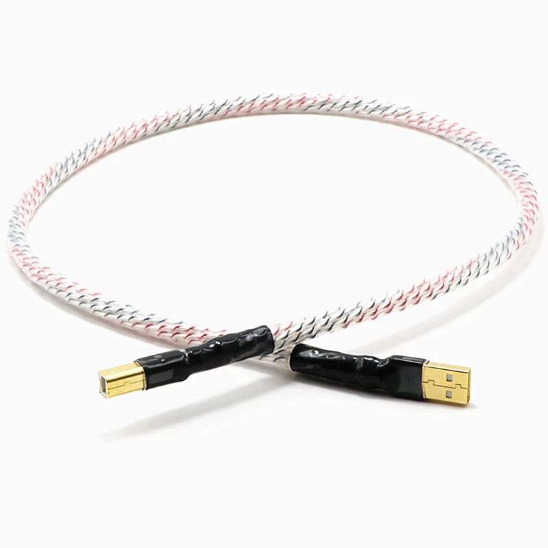 Valhalla Top-rated Silver Plated + Shield USB Cable Type A To Type B Audio Data Cable for DAC