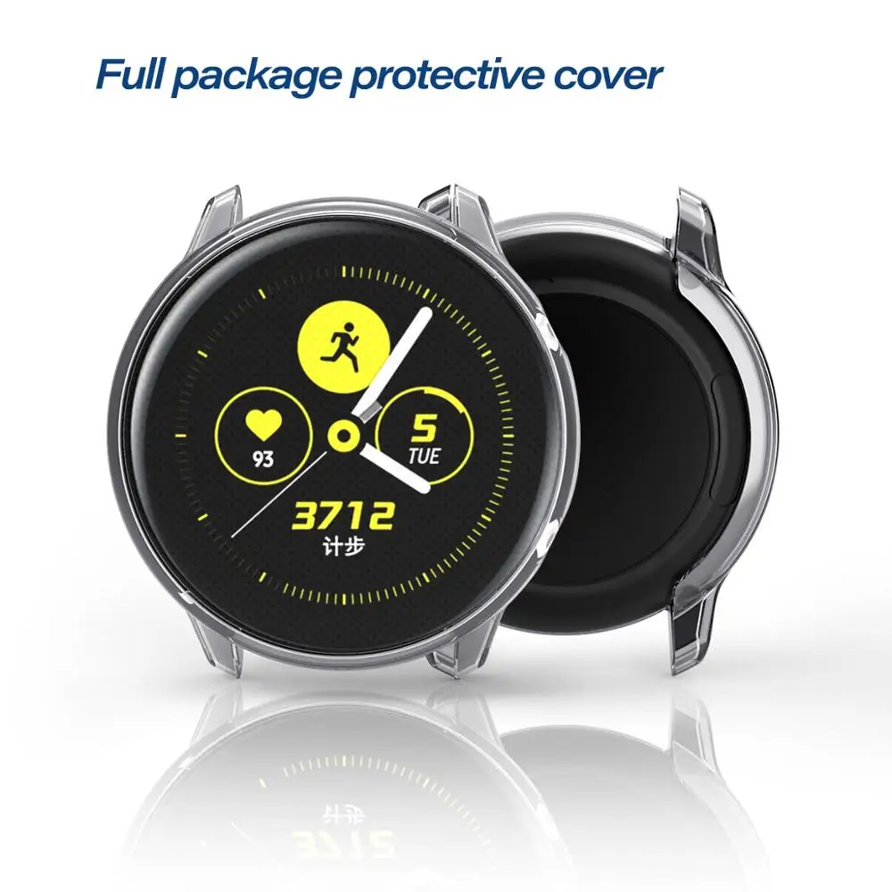 Cover Case For Samsung Galaxy Active Watch Plating+TPU Protection Silicone Case Full Screen Protector 91020