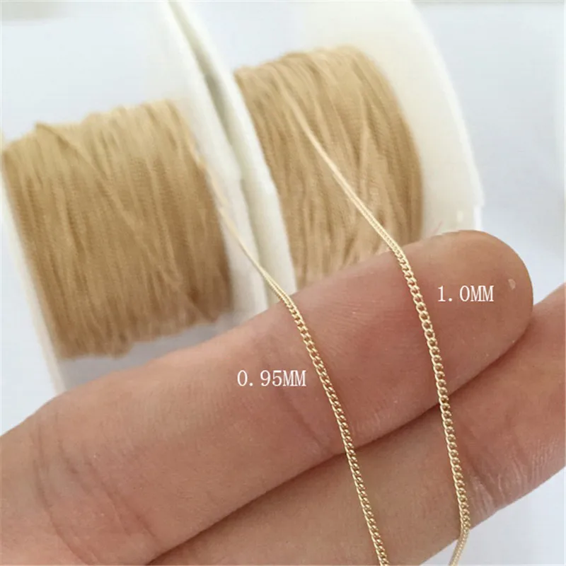 Echte 14K Gold Filled Curb-Kette 1MM/1.2MM/1.5MM Halskette Goldschmuck Minimalistische Gold Filled Kette DIY Schmuck – Detail 13