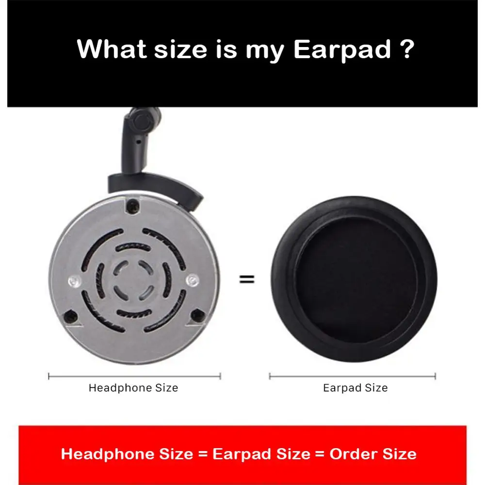 Whiyo 1 par de preto & branco universal almofadas de ouvido couro do plutônio earpads earmuff almofada substituição para todos os fones de ouvido redondos tamanho