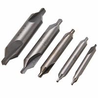 5pcs/set HSS Combined Center Drills 60 Degree Countersink Drill Bits Set Tool Kit 1.5mm 2.0mm 2.5mm 3mm 4mm