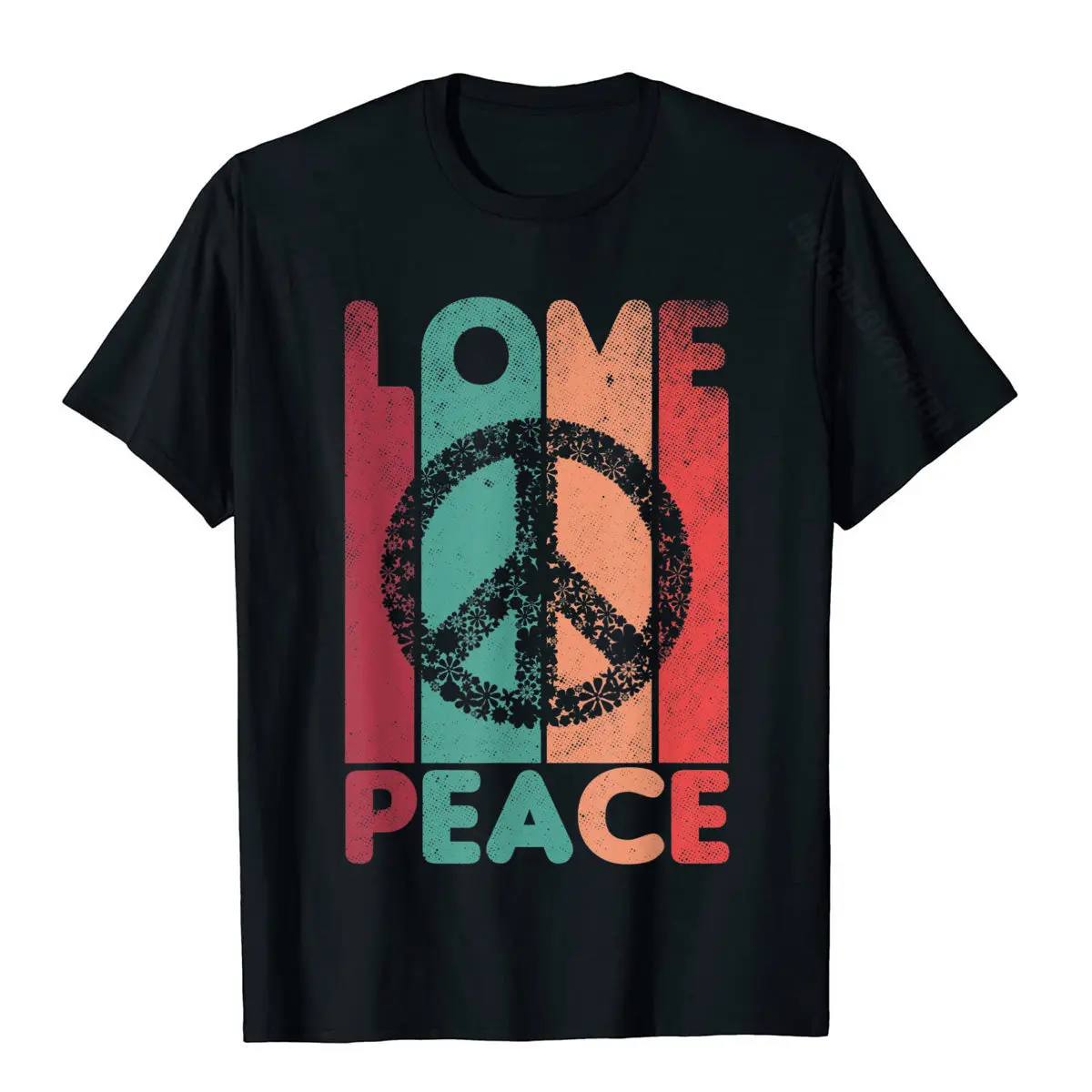 LOVE PEACE FREEDOM 60s 70s Tie Dye Vintage Hippie Costume T-Shirt Funny Casual T Shirts Cotton Men T Shirt Casual