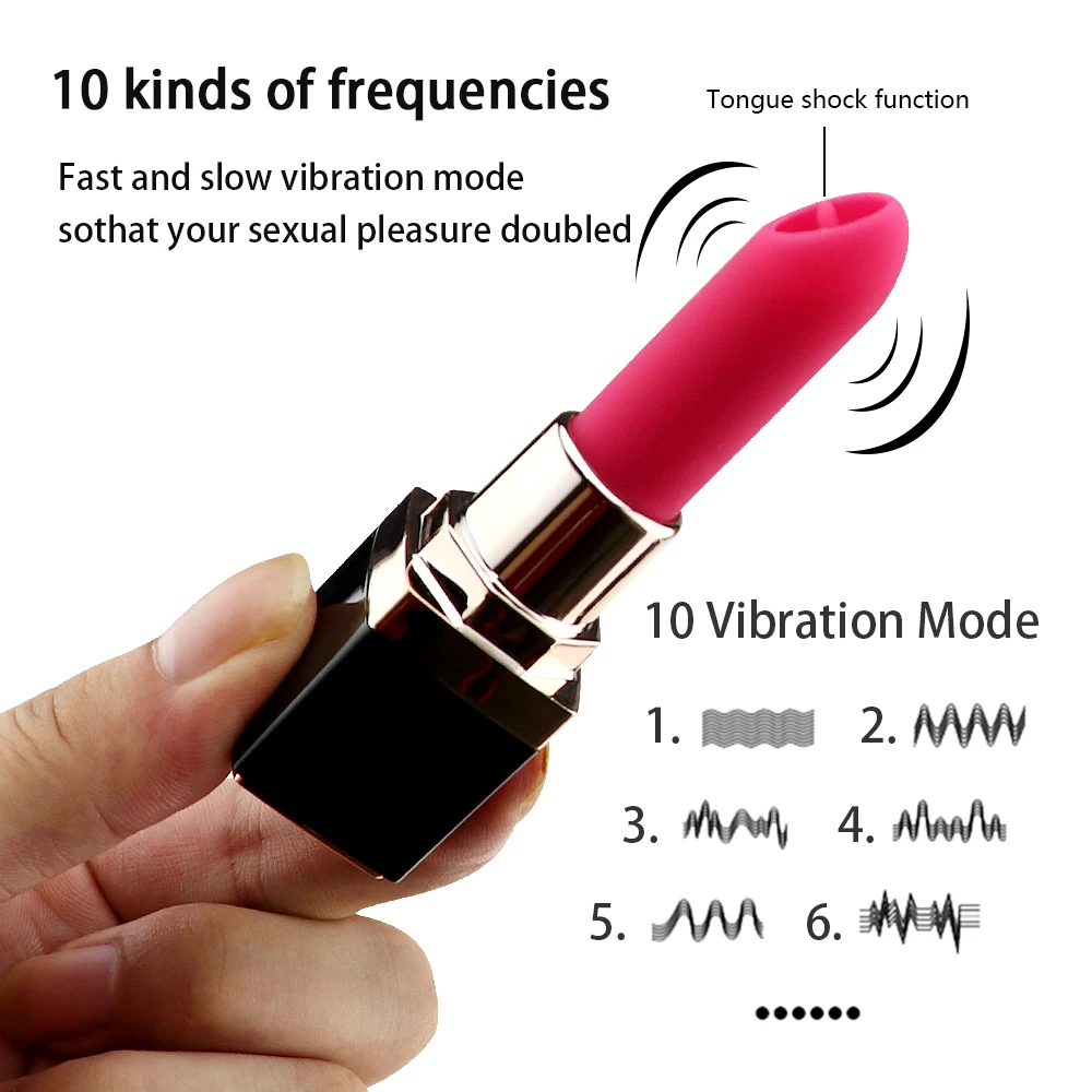 Portable 10 Speeds Mini Lipstick Vibrator Recharge Bullet G-spot  Massage Clitoris Stimulator Erotic Product Sex Toys for Women