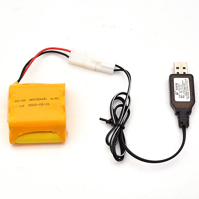 Аккумулятор NICD 8,4 в, 700 мА · ч, для игрушечной машинки на радиоуправлении, лодки, грузовика, поезда, модели AA, Ni-CD, 8,4 в, 1 шт.