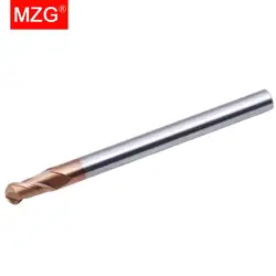 MZG 2 flauto allungare il naso a sfera fresa taglio HRC60 4mm 5mm fresatura lavorazione fresa a spirale in acciaio al tungsteno