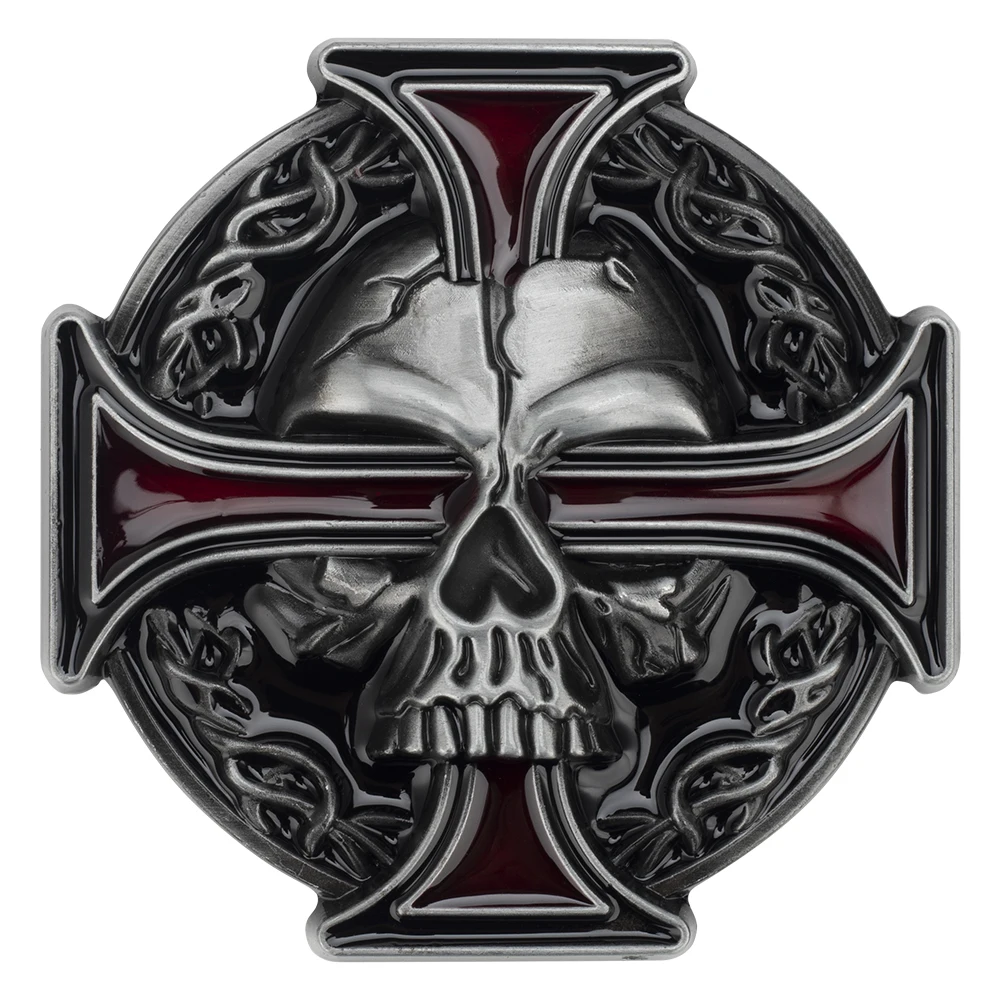 Cross And Skull  Diy Metal Belt Buckle For Men