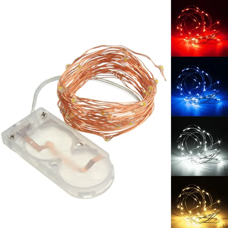 2M Garland Decorative Light Copper Wire Operated Christmas Wedding Party Decoration LED String Fairy Lights Dropshipping