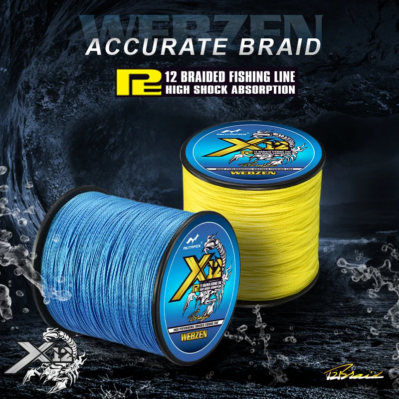 Spectra PE Fishing Line X12 Strands Saltwater Braided Fishing Line 300/500M Multifilament PE Line Super Strong 145LB PE Line