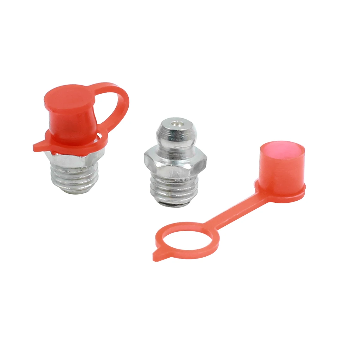 Uxcell Iron Zinc Plating M8 Thread Straight 45 Degree 90 Degree Grease Nipple Fittings with Red Dust Cap for Car Motorcycle