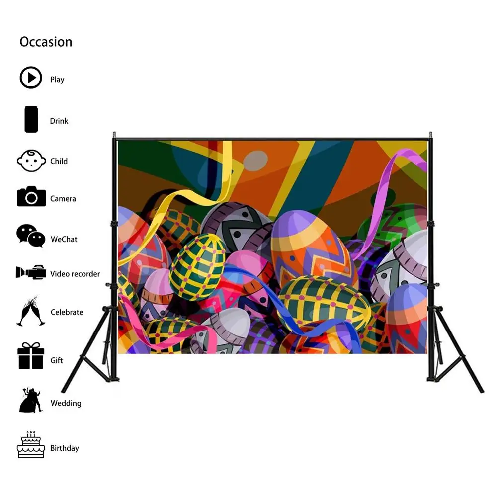 อีสเตอร์ดอกไม้ไข่กระต่ายการถ่ายภาพพื้นหลังไวนิลสเปรย์ไม่ทอ Party กำแพงฉากหลัง Easter Theme Photo Studio