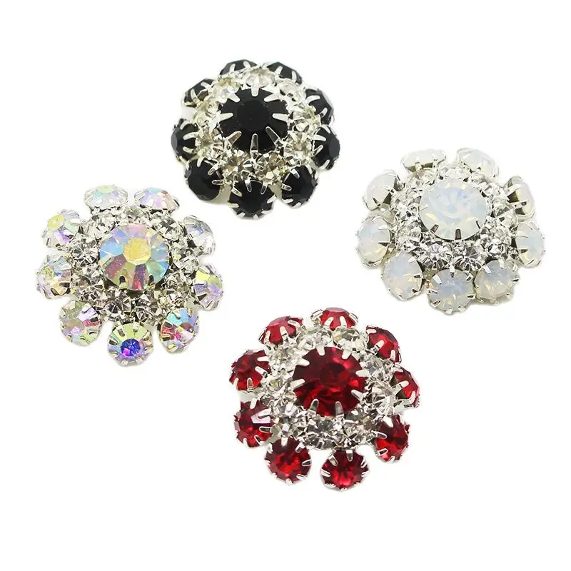 ZMSEY Special 5Pcs Global Explosive Rhinestone Electroplating Alloy Decorative Button DIY Handmade Garment Sewing Button