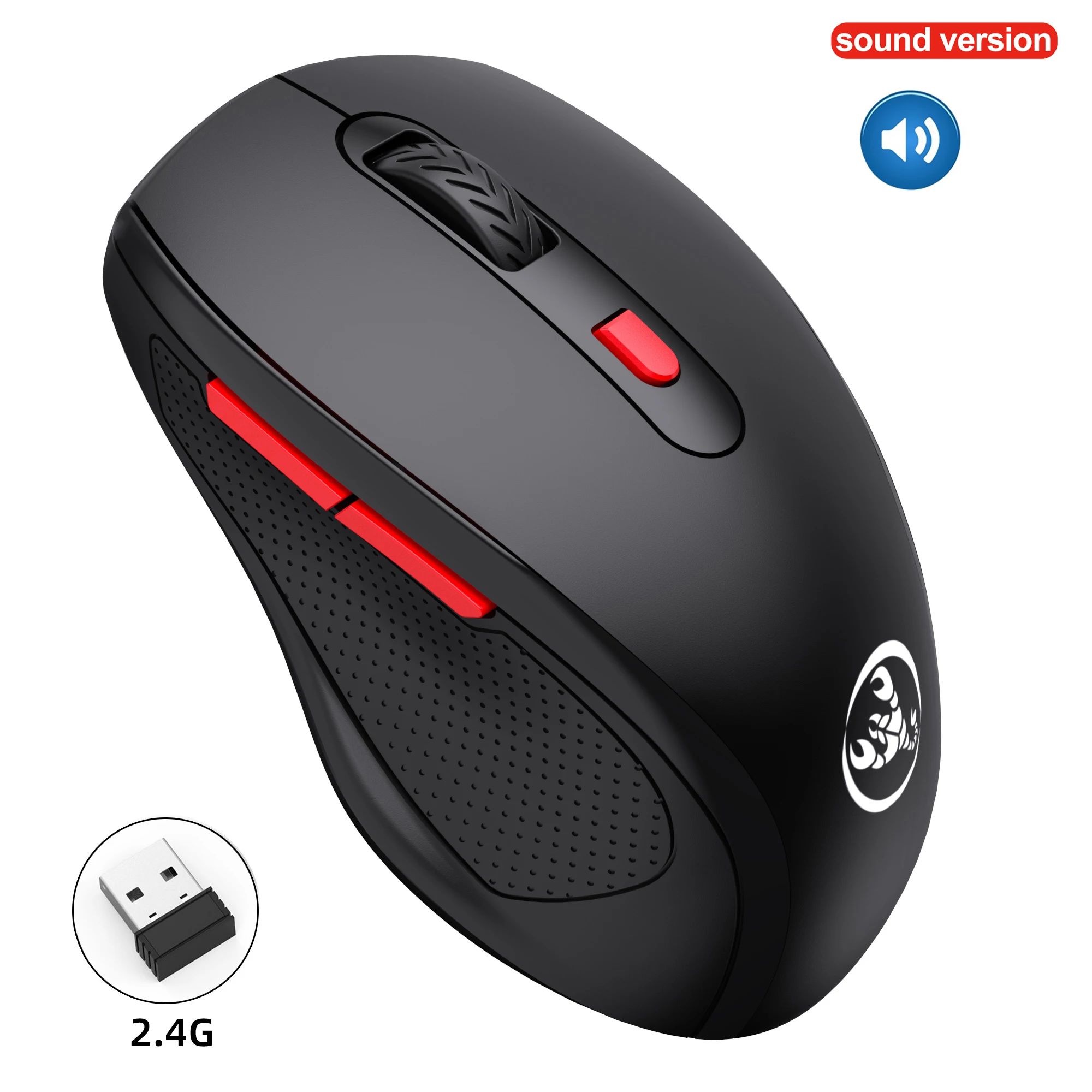 

HXSJ T67 Wireless Mouse 6 Keys Mute Office Gaming Mouse Ergonomic Silent 2.4G Mice with Adjustable DPI for PC Laptop