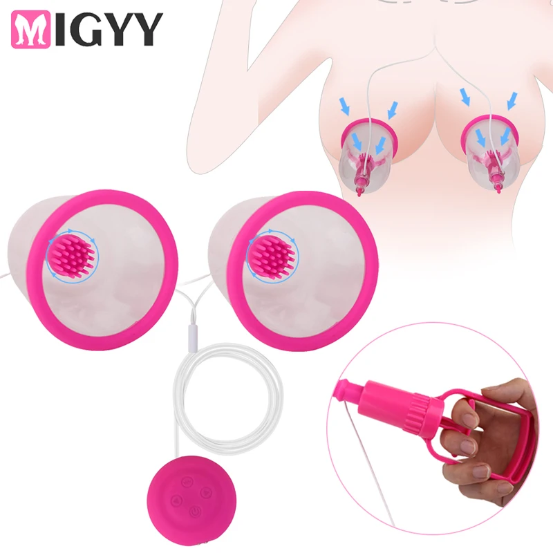 Nipple Stimulation Rotating Sucking Vibrator Breast Enlargement Masturbator Nipple Chest Massage Sex Toys Vibrator for Women