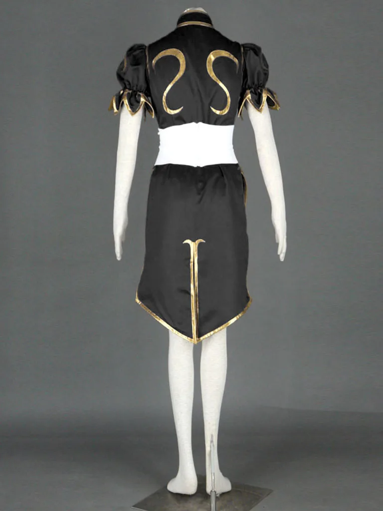 Anime Game Cosplay Black Chun-Li Costume Black cheongsam Chun-Li Costume da donna Halloween Outfit