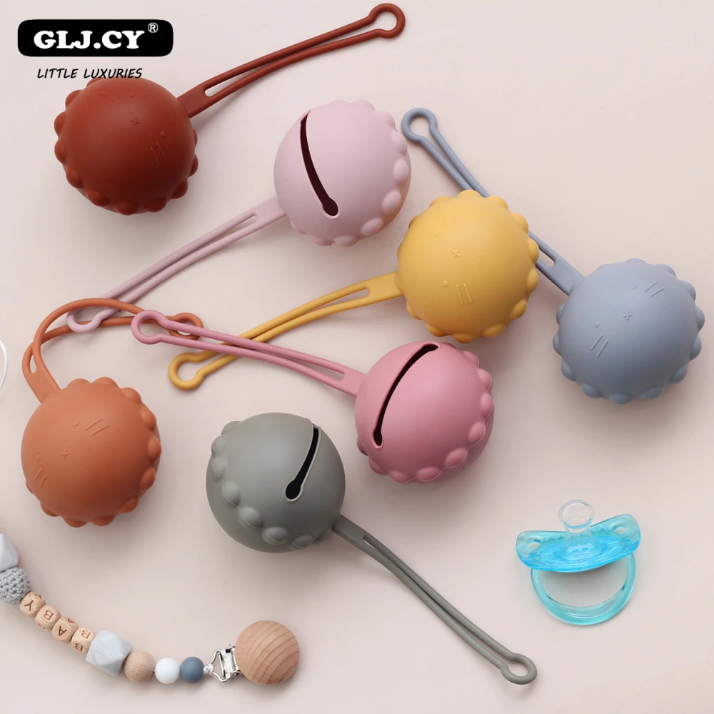 Baby Silicone Pacifier Holder Infant Nipple Storage Box Food Grade Silicone Portable Soother Container Box BPA Free