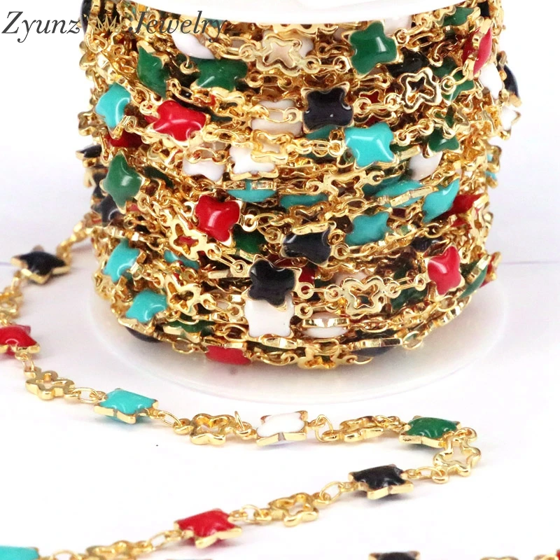 

5 Meters, Handmade Enamel Butterfly Beads Chains for DIY Jewelry Making Necklace Findings Bracelet Choker Accessories