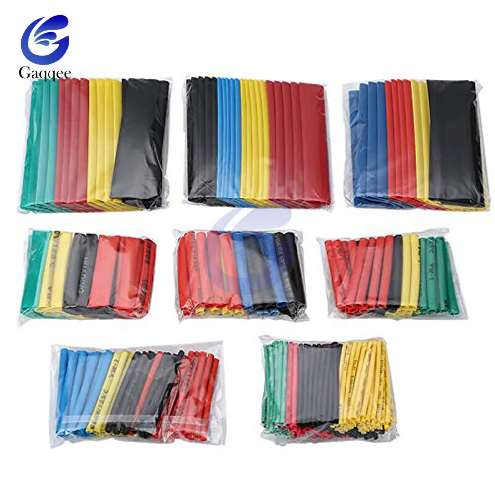 400PCS/Lot Polyolefin Heat Shrink Tube Set 3.5mm / 8 Sizes 1-14mm 2:1 Heat Shrink Tubing Insulation Shrinkable Tube Wire Cable